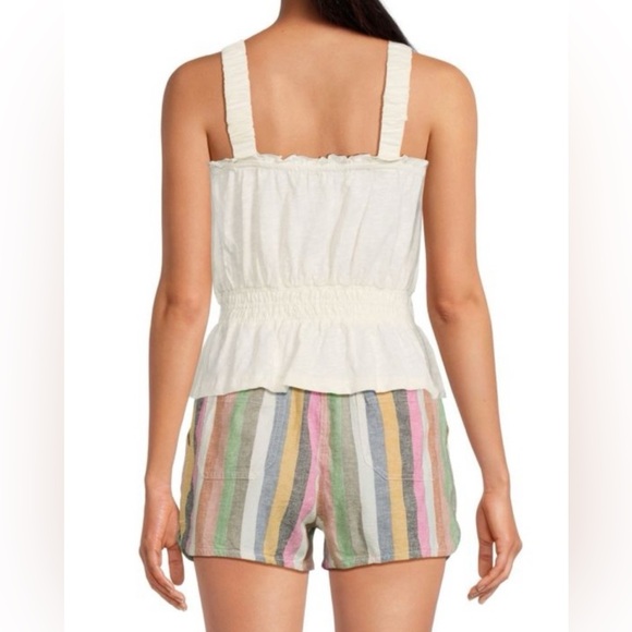 Marine Layer NWT Dylan Smocked Tank 100% Cotton Size: Small Color: Ant. White - Picture 2 of 10